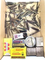 Assortment of Brass Rod Brushes & Vintage Boxes