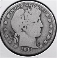 1911 D BARBER HALF DOLLAR G