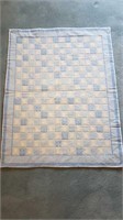 BLUE HANDMADE BABY QUILT