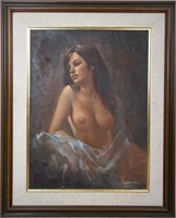Leo Jansen (1930-1980) Nude Oil on Canvas Portrait
