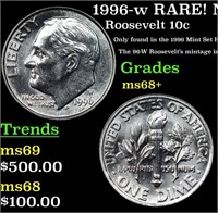 1996-w Roosevelt Dime RARE! Near Top Pop! 10c Grad