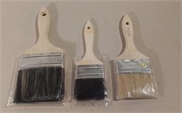 Three Unused Paint Brushes