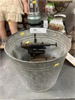 Galvanized Bucket with Handheld Torch