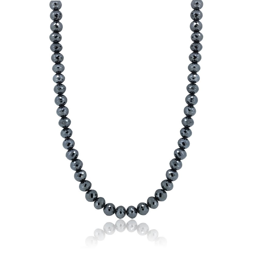 14K WHITE GOLD 150CT BLACK DIAMOND NECKLACE