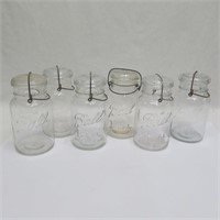 Ball Glass Jars w / Lids - Wire Bails - Vintage