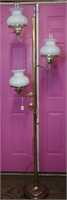 1960's Floor Lamp w/Milk Glass Shades