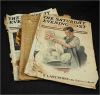 3 Vintage 1916 Saturday Evening Post Magazines