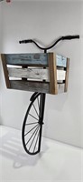 Retro Metal Cycle with Basket Wall Decor