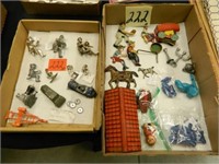 2 Flats Of Early Tin Horses, Bird Whistle &