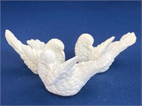 (3) Dove figurines, alabaster? Italy, there are a