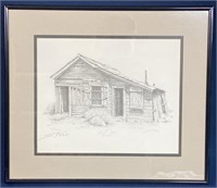 Town Jail Bodie California Pencil Sketch by