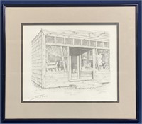 General Store Bodie California Pencil Sketch by