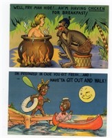 2 Black Americana Postcards 1948