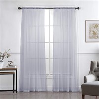 Home Beyond Sheer Curtain with Rod Pocket-GREY