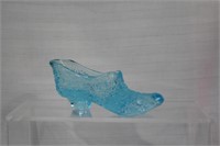 Early Pressed Glass Aqua Shoes Daisy