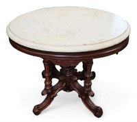 Carved Victorian Marble Top Table.