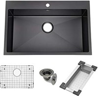 Yutong 31 x 20 Black Top-Mount/Drop in Stainless S
