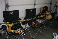 5 folding nylon lawn chairs w/bags,