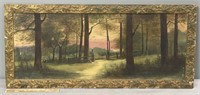 Sunset Forest Landscape Oil Painting on Canvas