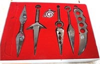 6 Metal Leaf  Village Narut Nija Cosplay Kunai Nec