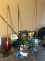 Shovel, Rack Garden Tools, Pots- all