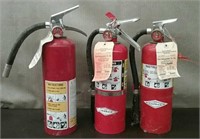3 Fire Extinguishers, All Past Inspection