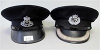 Two vintage NSW Police hats obsolete