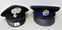 Two police hats Italian Winter cap with