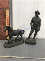 Small statue of horse & man