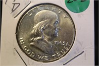 1963-D Uncirculated Franklin Silver Half Dollar