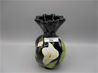 Fenton Ebony Louis Piper HP vase-