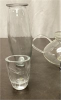 Three Clear Glass Items
