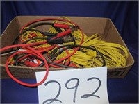 Extension Cords and Jumper Cable Box Lot