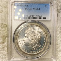 1880/79-S Morgan Silver Dollar PCGS - MS64
