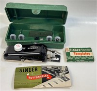 QUALITY SINGER SEWING BUTTON HOLER W CASE
