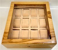 GREAT 12 SLOT FELTED INTERIOR WATCH - JEWELRY BOX