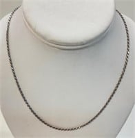 NICE THICK STERLING SILVER ROPE TWIST NECKLACE
