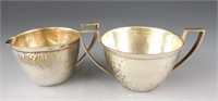 Lot # 4086 - Pair of sterling silver sugar and