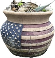 USA Flag Americana Clay Planter