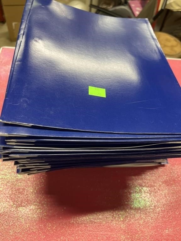 Over 80 navy blue two pocket folders