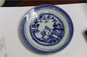A Chinese Export Flow Blue Plate