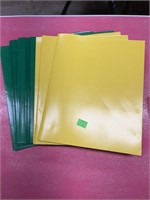 11 Green and yellow two pocket folders