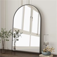 SE6067 Vanity Arched Wall Mirror, Black, 20"x 30"