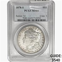 1878-S Morgan Silver Dollar PCGS MS64