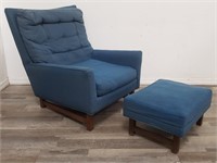 Selig showcase mid century modern high back chair