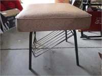 vintage stool with magazine rack
