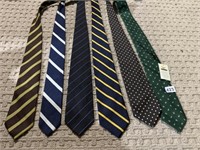6 NECK TIES INCL. NEW BIRD DOG BAY AND 5 OTHERS