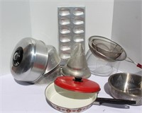 Aluminum Cake Domes, Frying Pan & Strainers