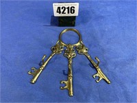 Brass Key Caddy 6 Hooks, 6.5" T