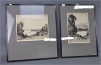 Pair of Landscape Etchings